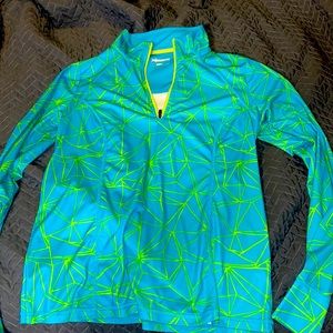 Xersion large blue and green pullover